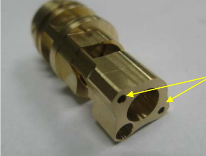 走心机高频铣黄铜端面钻孔